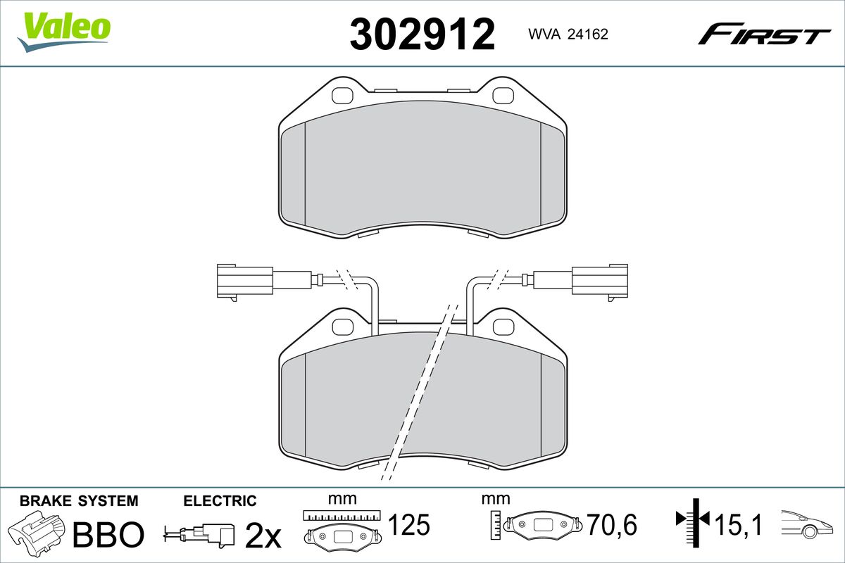 VALEO Fékbetét, mind 302912_VALEO